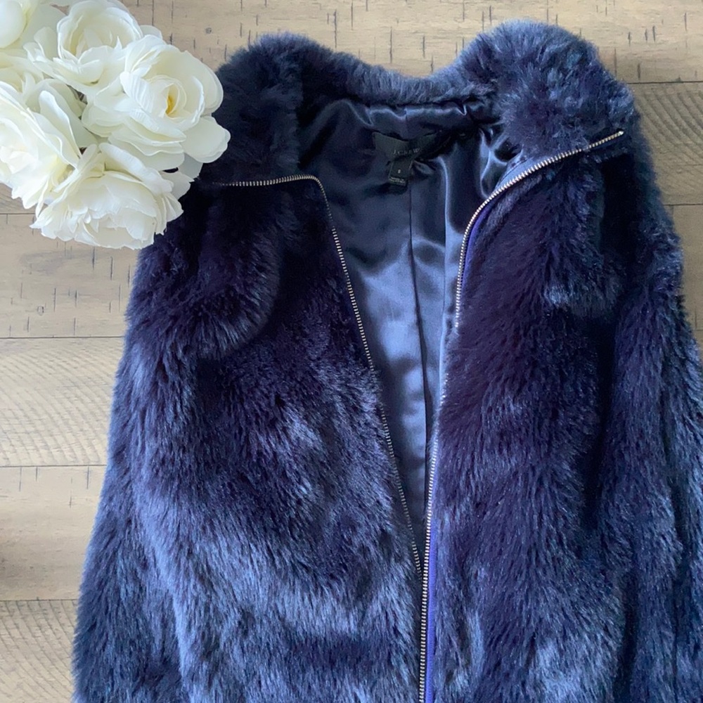 J.Crew Navy Faux Fur Vest 🎀